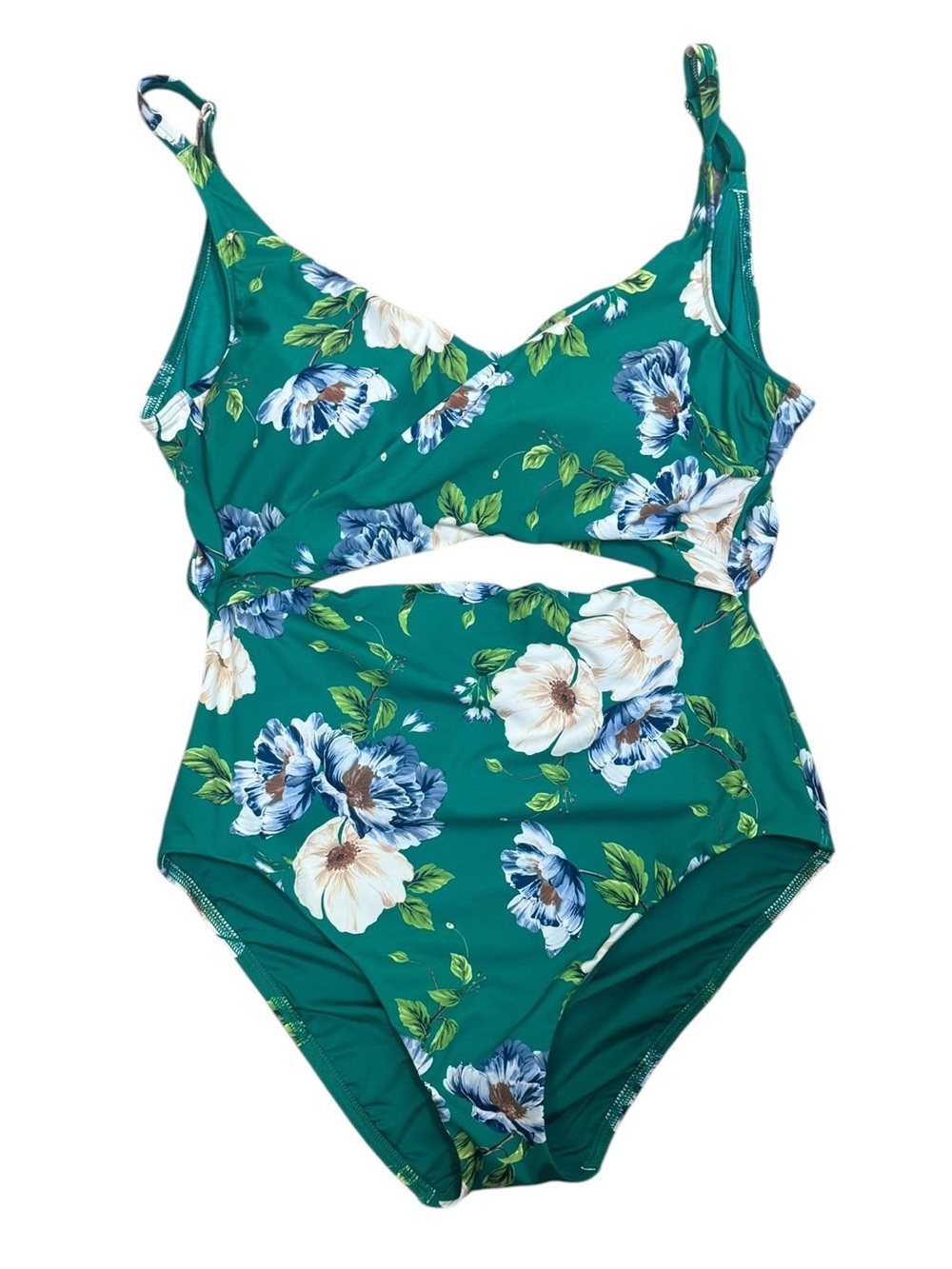 NEW Lands' End Island Emerald Petunia Floral Monokini One Piece Swimsuit Sz 16 - Picture 7 of 12
